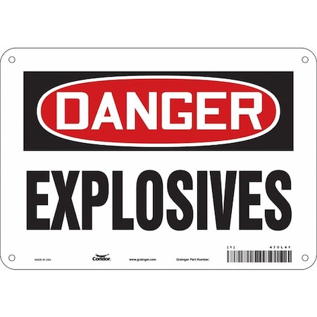 Condor Safety Sign, 7 in Height, 10 in Width, Polyethylene, Vertical Rectangle, English, 470L41 470L41