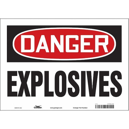 Condor Safety Sign, 10 in Height, 14 in Width, Vinyl, Horizontal Rectangle, English, 470L44 470L44