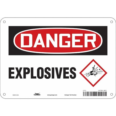 Condor Safety Sign, 7 in Height, 10 in Width, Aluminum, Vertical Rectangle, English, 470L45 470L45