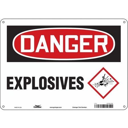 Condor Safety Sign, 10 in Height, 14 in Width, Polyethylene, Horizontal Rectangle, English, 470L50 470L50