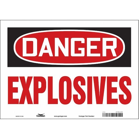 Condor Safety Sign, 10 in Height, 14 in Width, Vinyl, Horizontal Rectangle, English, 470L59 470L59