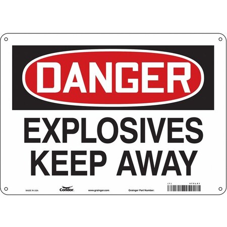 Condor Safety Sign, 10 in Height, 14 in Width, Aluminum, Horizontal Rectangle, English, 470L61 470L61