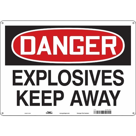 Condor Safety Sign, 14 in H, 20 in W, Horizontal Rectangle, English, 470L62 470L62