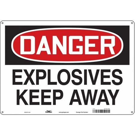 Condor Safety Sign, 14 in H, 20 in W, Polyethylene, Horizontal Rectangle, English, 470L66 470L66