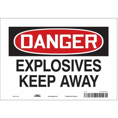 Condor Safety Sign, 7 in Height, 10 in Width, Vinyl, Vertical Rectangle, English, 470L67 470L67