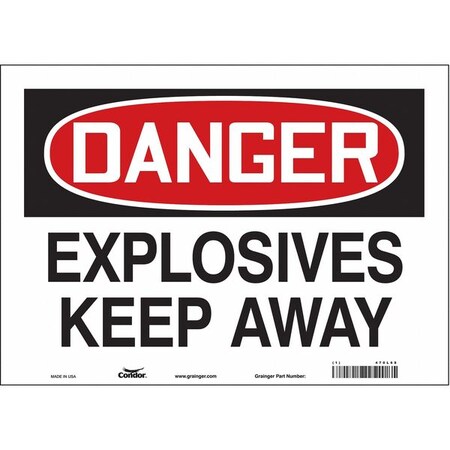 Condor Safety Sign, 10 in Height, 14 in Width, Vinyl, Horizontal Rectangle, English, 470L68 470L68