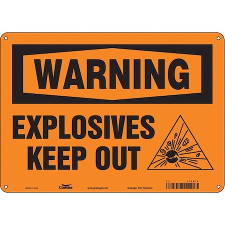 Condor Safety Sign, 10 in Height, 14 in Width, Aluminum, Horizontal Rectangle, English, 470M75 470M75