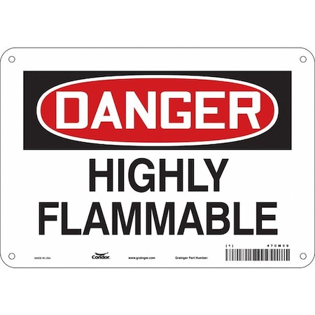 Condor Safety Sign, 7 in Height, 10 in Width, Polyethylene, Vertical Rectangle, English, 470M09 470M09