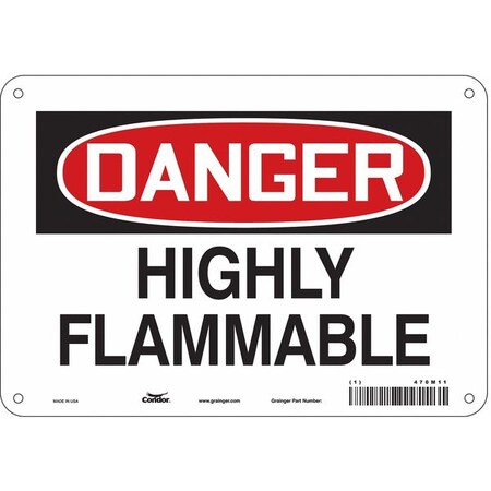 Condor Safety Sign, 7 in Height, 10 in Width, Vinyl, Vertical Rectangle, English, 470M11 470M11