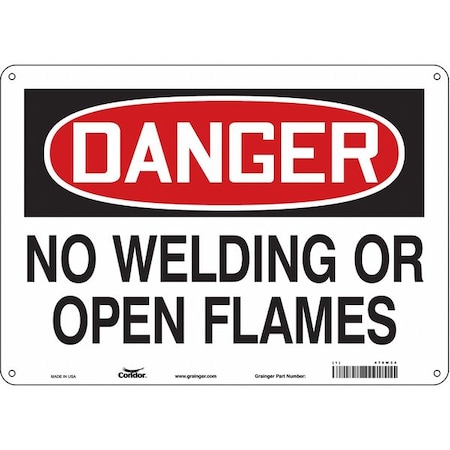 Condor Safety Sign, 10 in Height, 14 in Width, Polyethylene, Horizontal Rectangle, English, 470M34 470M34