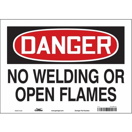 Condor Safety Sign, 10 in Height, 14 in Width, Vinyl, Horizontal Rectangle, English, 470M36 470M36