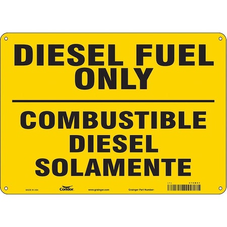Condor Safety Sign, 10 in H, 14 in W, Horizontal Rectangle, English, Spanish, 470M51 470M51