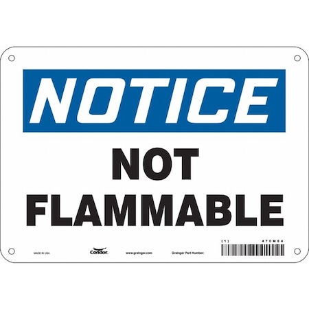 Condor Safety Sign, 7 in Height, 10 in Width, Polyethylene, Vertical Rectangle, English, 470M64 470M64