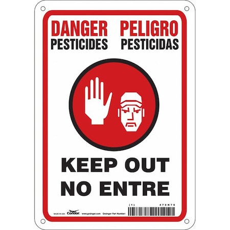Condor Safety Sign, 10 in H, 7 in W, Horizontal Rectangle, English, Spanish, 470N79 470N79