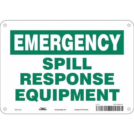 Condor Spill Response Equipment, 10 in W x 7 in H, Vertical Rectangle, Aluminum, 470N01 470N01