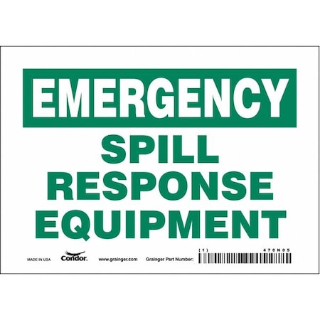 Condor Spill Response Equipment, 7 in W x 5 in H, Horizontal Rectangle, Vinyl, 470N05 470N05