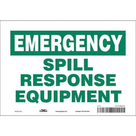 Condor Spill Response Equipment, 10 in W x 7 in H, Vertical Rectangle, Vinyl, 470N06 470N06