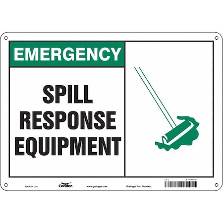 Condor Spill Response Equipment., 14 in W x 10 in H, Horizontal Rectangle, Aluminum, 470N09 470N09