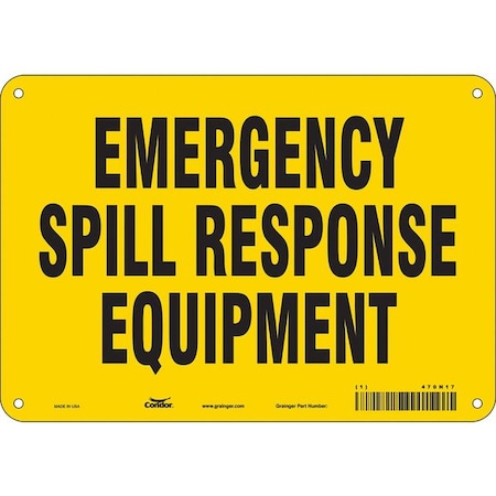 Condor Emergency Spill Response Equipment, 10 in W x 7 in H, Vertical Rectangle, Aluminum, 470N17 470N17