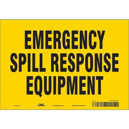 Condor Emergency Spill Response Equipment, 10 in W x 7 in H, Vertical Rectangle, Vinyl, 470N21 470N21