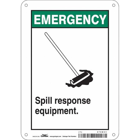 Condor Spill Response Equipment., 7 in W x 10 in H, Horizontal Rectangle, Aluminum, 470N23 470N23