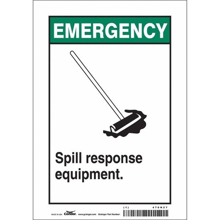 Condor Spill Response Equipment., 7 in W x 10 in H, Horizontal Rectangle, Vinyl, 470N27 470N27