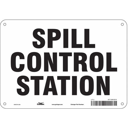 Condor Spill Control Station, 10 in W x 7 in H, Vertical Rectangle, Aluminum, 470N29 470N29