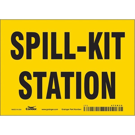 Condor Spill Kit Station, 7 in W x 5 in H, Horizontal Rectangle, Vinyl, 470N39 470N39