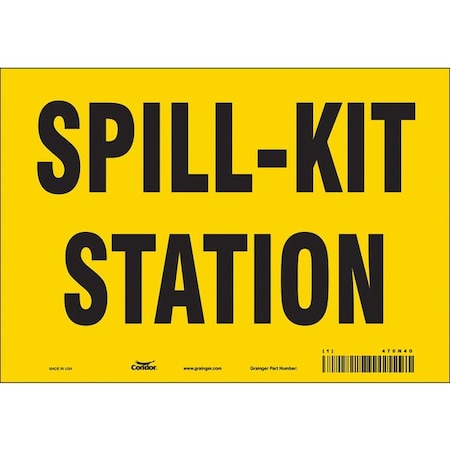 Condor Spill Kit Station, 10 in W x 7 in H, Vertical Rectangle, Vinyl, 470N40 470N40