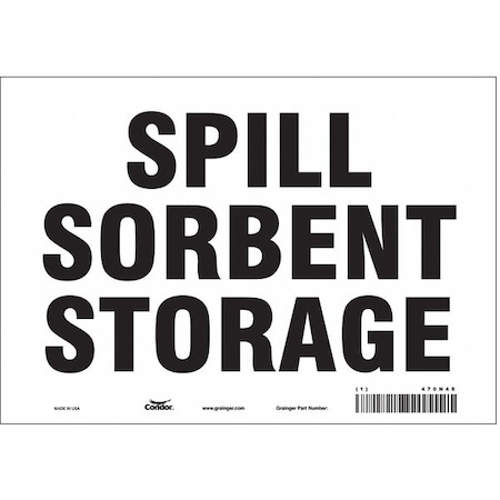 Condor Spill Sorbent Storage, 10 in W x 7 in H, Vertical Rectangle, Vinyl, 470N46 470N46