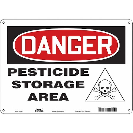 Condor Safety Sign, 10 in Height, 14 in Width, Polyethylene, Horizontal Rectangle, English, 470P05 470P05