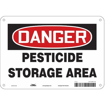 Condor Safety Sign, 7 in Height, 10 in Width, Polyethylene, Vertical Rectangle, English, 470P10 470P10