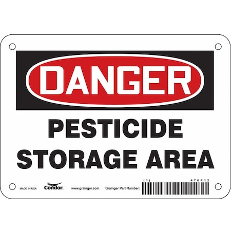 Condor Safety Sign, 5 in Height, 7 in Width, Vinyl, Horizontal Rectangle, English, 470P12 470P12