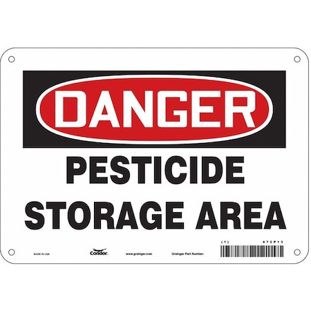 Condor Safety Sign, 7 in Height, 10 in Width, Vinyl, Vertical Rectangle, English, 470P13 470P13