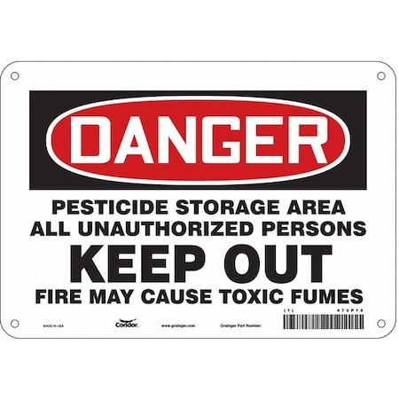 Condor Safety Sign, 7 in Height, 10 in Width, Vinyl, Vertical Rectangle, English, 470P19 470P19