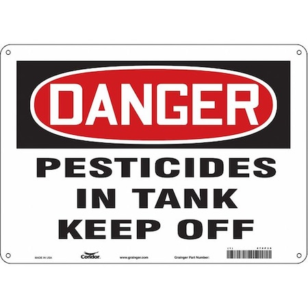 Condor Safety Sign, 10 in Height, 14 in Width, Aluminum, Horizontal Rectangle, English, 470P35 470P35