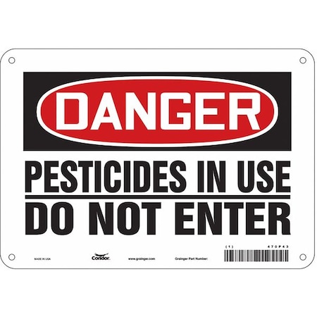 Condor Safety Sign, 7 in Height, 10 in Width, Polyethylene, Vertical Rectangle, English, 470P43 470P43