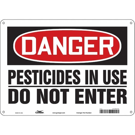 Condor Safety Sign, 10 in Height, 14 in Width, Polyethylene, Horizontal Rectangle, English, 470P44 470P44