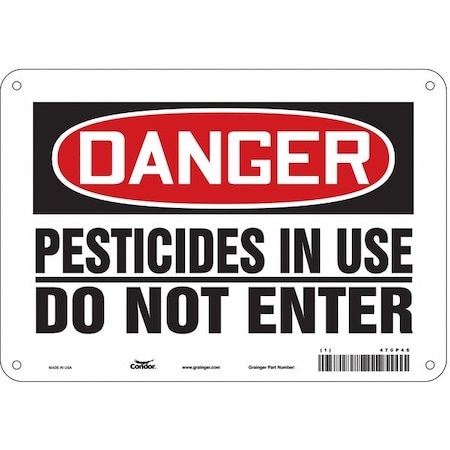 Condor Safety Sign, 7 in Height, 10 in Width, Vinyl, Vertical Rectangle, English, 470P46 470P46