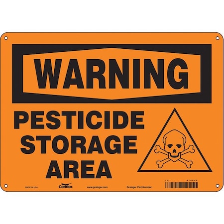 Condor Safety Sign, 10 in Height, 14 in Width, Aluminum, Horizontal Rectangle, English, 470P49 470P49