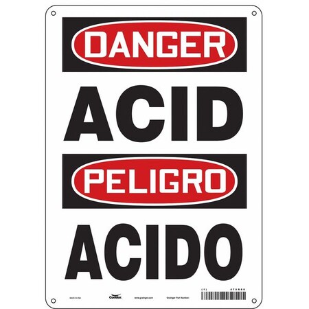 Condor Safety Sign, 14 in H, 10 in W, Vertical Rectangle, English, Spanish, 470R80 470R80