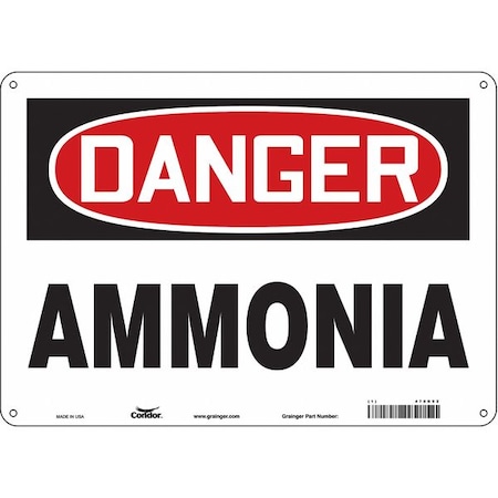 Condor Safety Sign, 10 in Height, 14 in Width, Aluminum, Horizontal Rectangle, English, 470R92 470R92