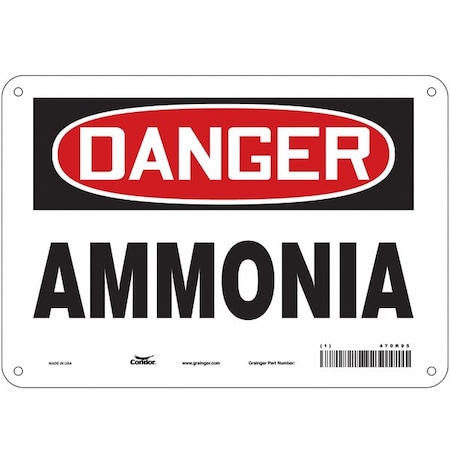 Condor Safety Sign, 7 in Height, 10 in Width, Polyethylene, Vertical Rectangle, English, 470R95 470R95