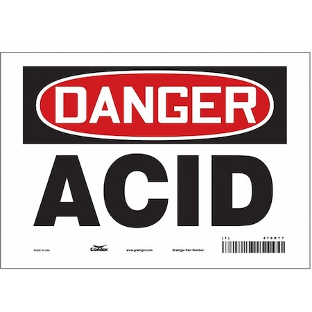 Condor Safety Sign, 7 in Height, 10 in Width, Vinyl, Vertical Rectangle, English, 470R77 470R77
