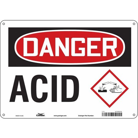 Condor Safety Sign, 10 in Height, 14 in Width, Aluminum, Horizontal Rectangle, English, 470R59 470R59