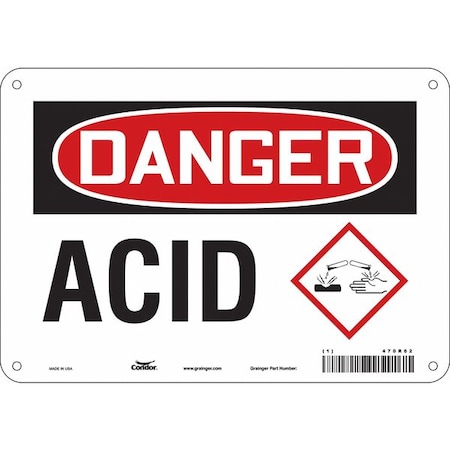 Condor Safety Sign, 7 in Height, 10 in Width, Polyethylene, Vertical Rectangle, English, 470R62 470R62