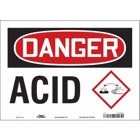 Condor Safety Sign, 10 in Height, 14 in Width, Vinyl, Horizontal Rectangle, English, 470R65 470R65