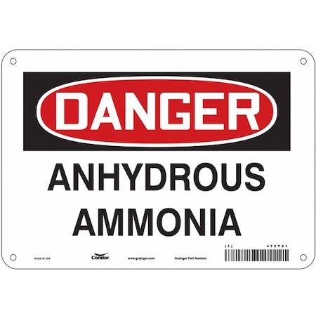 Condor Safety Sign, 7 in Height, 10 in Width, Aluminum, Vertical Rectangle, English, 470T01 470T01