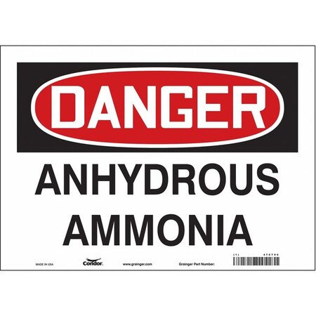 Condor Safety Sign, 10 in Height, 14 in Width, Vinyl, Horizontal Rectangle, English, 470T06 470T06