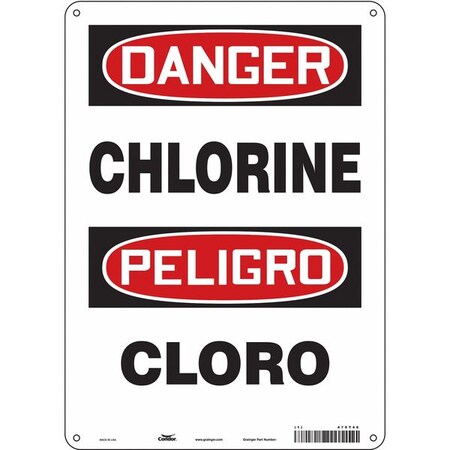 Condor Safety Sign, 14 in H, 10 in W, Vertical Rectangle, English, Spanish, 470T46 470T46